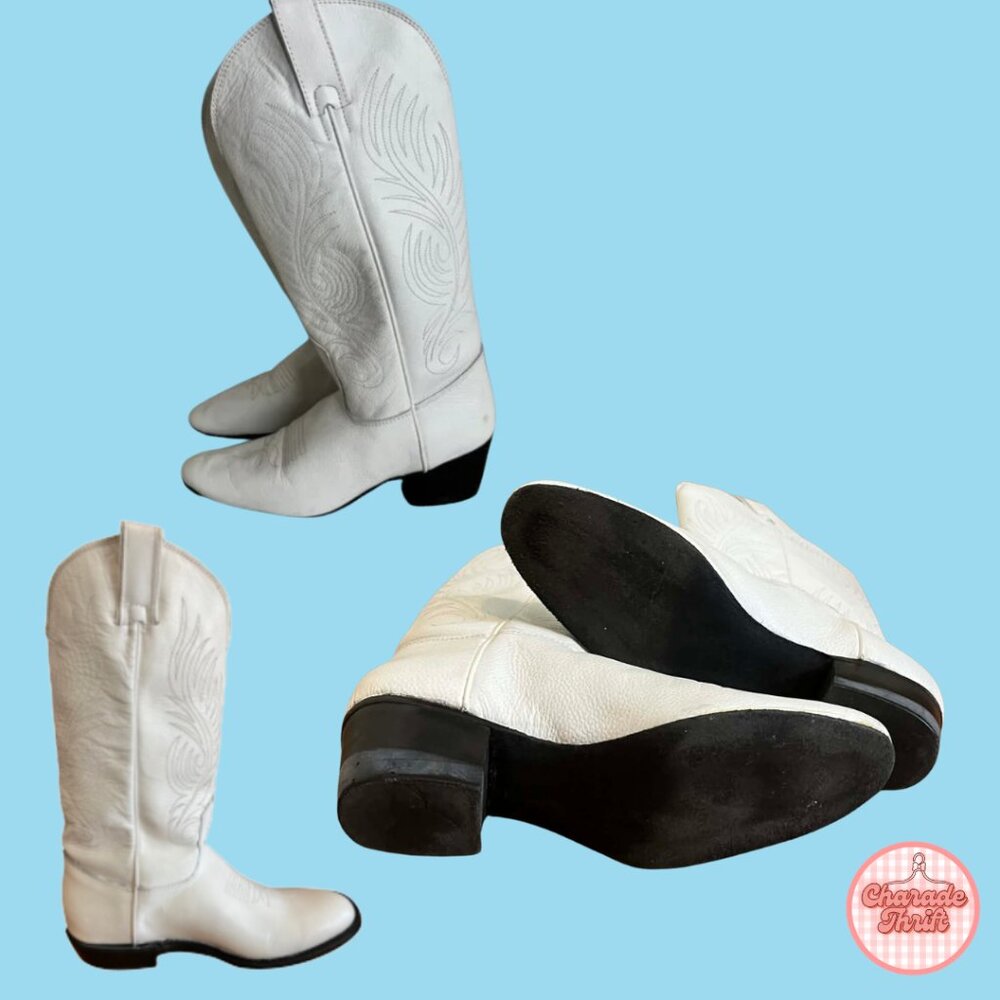 White Cowboy Boots - Picture 2 of 4